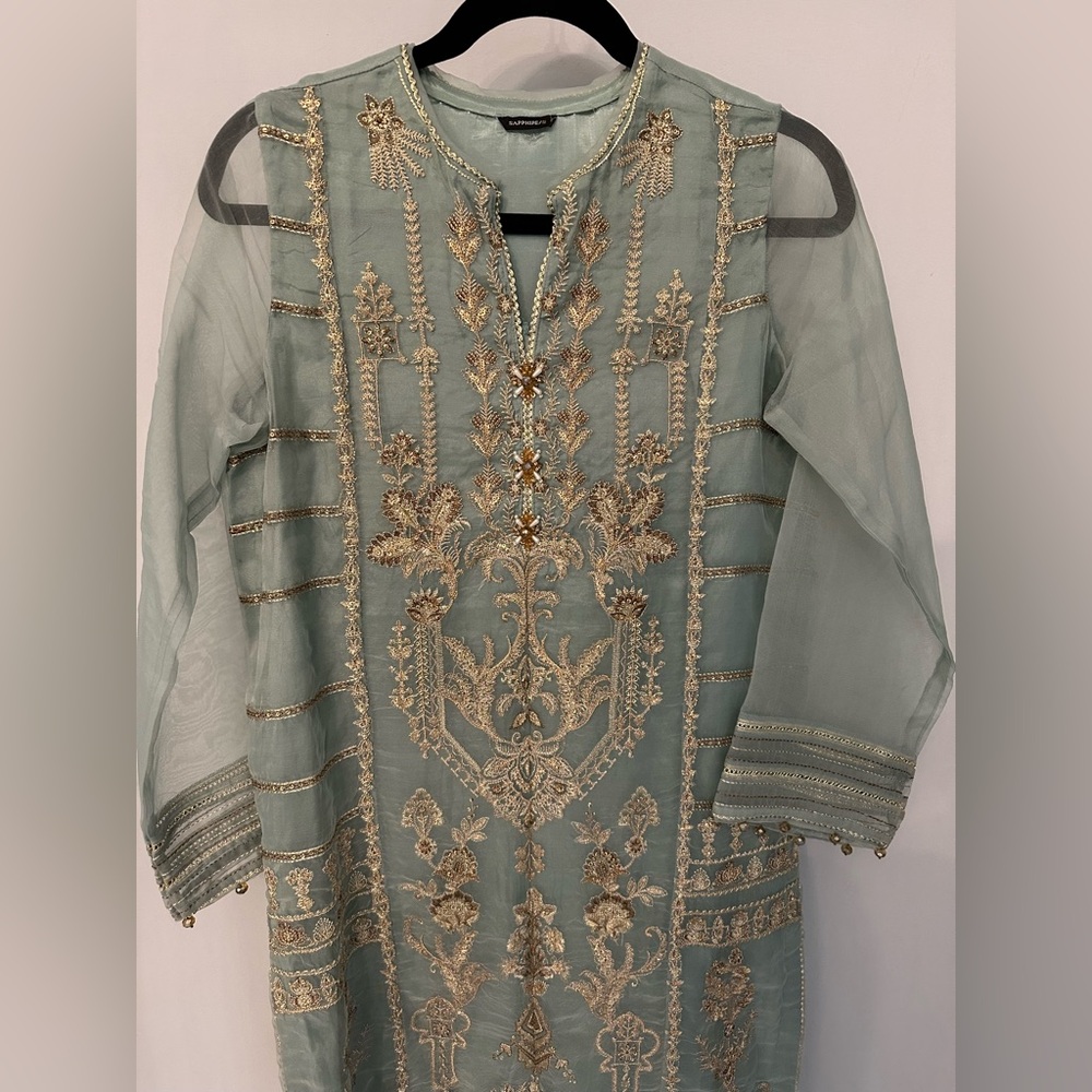 Sapphire sea green top and dupatta in small